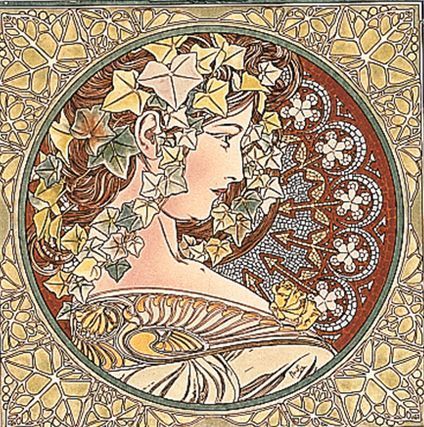 Art Nouveau Dekor " Ivy " 152x152x7 mm