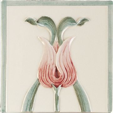 Relief- Dekor Art Nouveau 3 tgl. " Pink Tulpis " Preis auf Anfrage