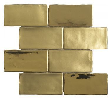 Goldfarbene Metallic Riemchen netzverklebt auf 30x30 cm UVP 34,90 Euro Stück